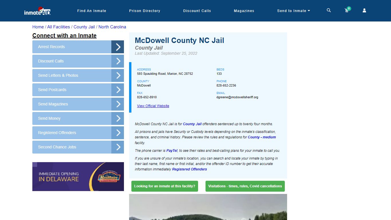 McDowell County NC Jail - Inmate Locator - Marion, NC