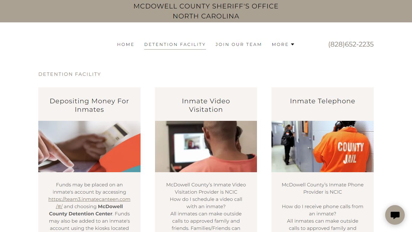Detention Facility - McDowell County Sheriff's Office North Carolina